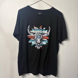 SHEIN Black Tee with Colorful Skull Design